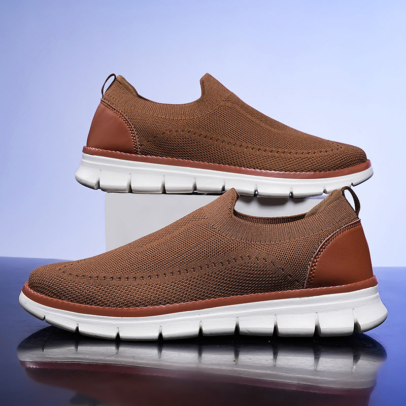 Zapatillas Casuales de Malla Slip-On para Hombre con Suela de EVA y Tejido Fly Knit